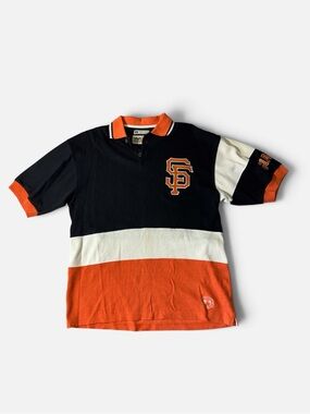 VINTAGE Mirage mens L Large San Fransisco Padres MLB 90s cotton polo shirt EuC